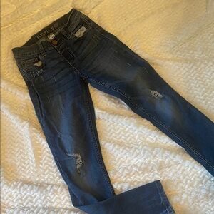 Justice Dark Blue Distressed Jeans girls size 12